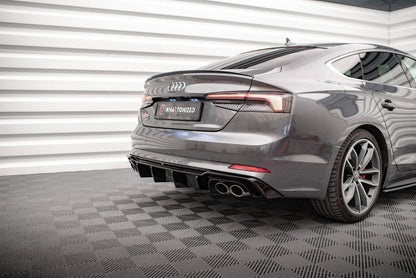 Diffusor Heck Ansatz für Audi S5 F5 Coupe / Sportback schwarz Hochglanz