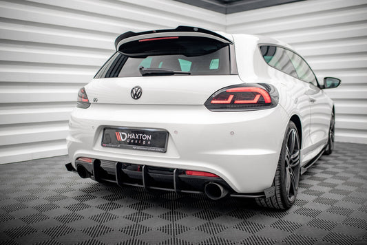 Street Pro Heck Ansatz Flaps Diffusor +Flaps für Volkswagen Scirocco R Mk3 schwarz Hochglanz