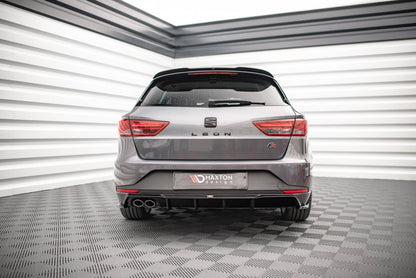 Diffusor Heck Ansatz für Seat Leon FR Sportstourer Mk3 schwarz Hochglanz