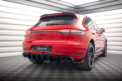 Diffusor Heck Ansatz für Porsche Macan Mk1  schwarz Hochglanz