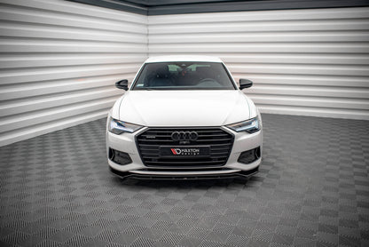 Front Ansatz V.3 für Audi A6 C8 schwarz Hochglanz