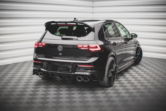 Heck Ansatz Flaps Diffusor V.3 für VW Golf R Mk8 Facelift schwarz Hochglanz