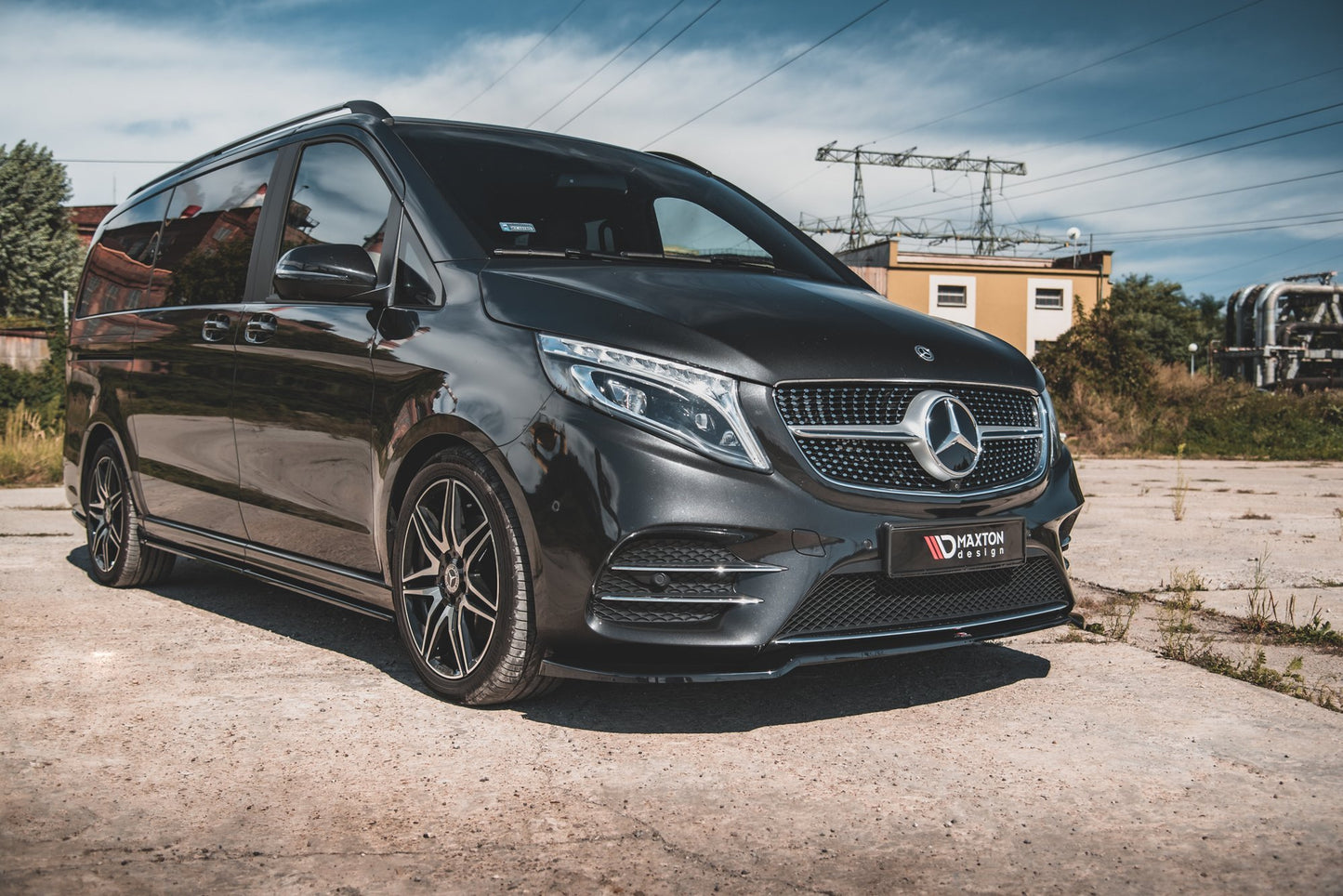 Front Ansatz V.4 für Mercedes-Benz V-Klasse AMG-Line W447  schwarz Hochglanz