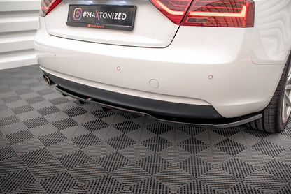 Mittlerer Cup Diffusor DTM Look Heck Ansatz für Audi A5 Coupe 8T Facelift schwarz Hochglanz