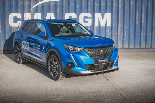 Front Ansatz V.1 für Peugeot 2008 Mk2 schwarz Hochglanz