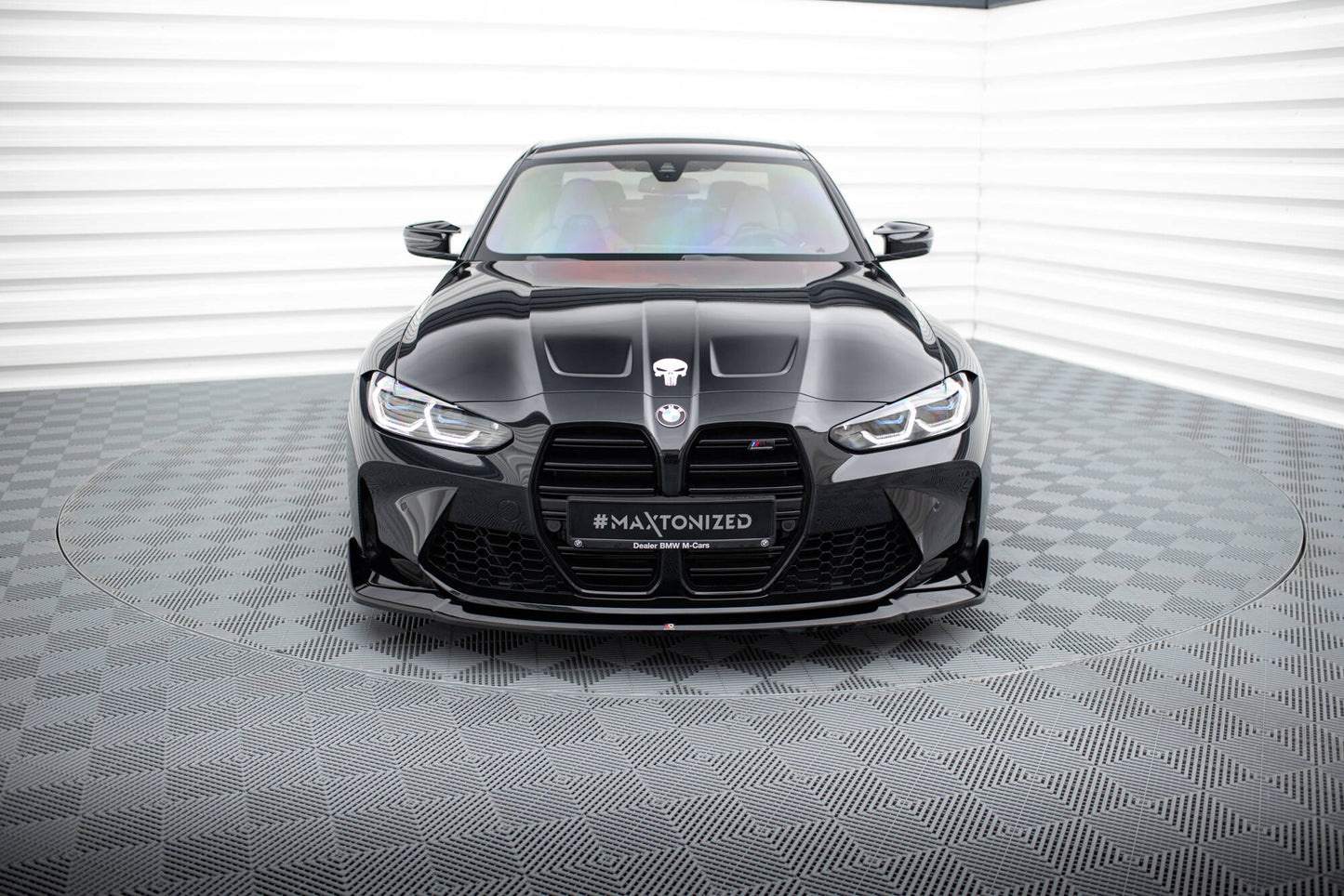 Front Ansatz V.4 für CSL Look BMW M3 Limousine / Touring G80 / G81 schwarz Hochglanz
