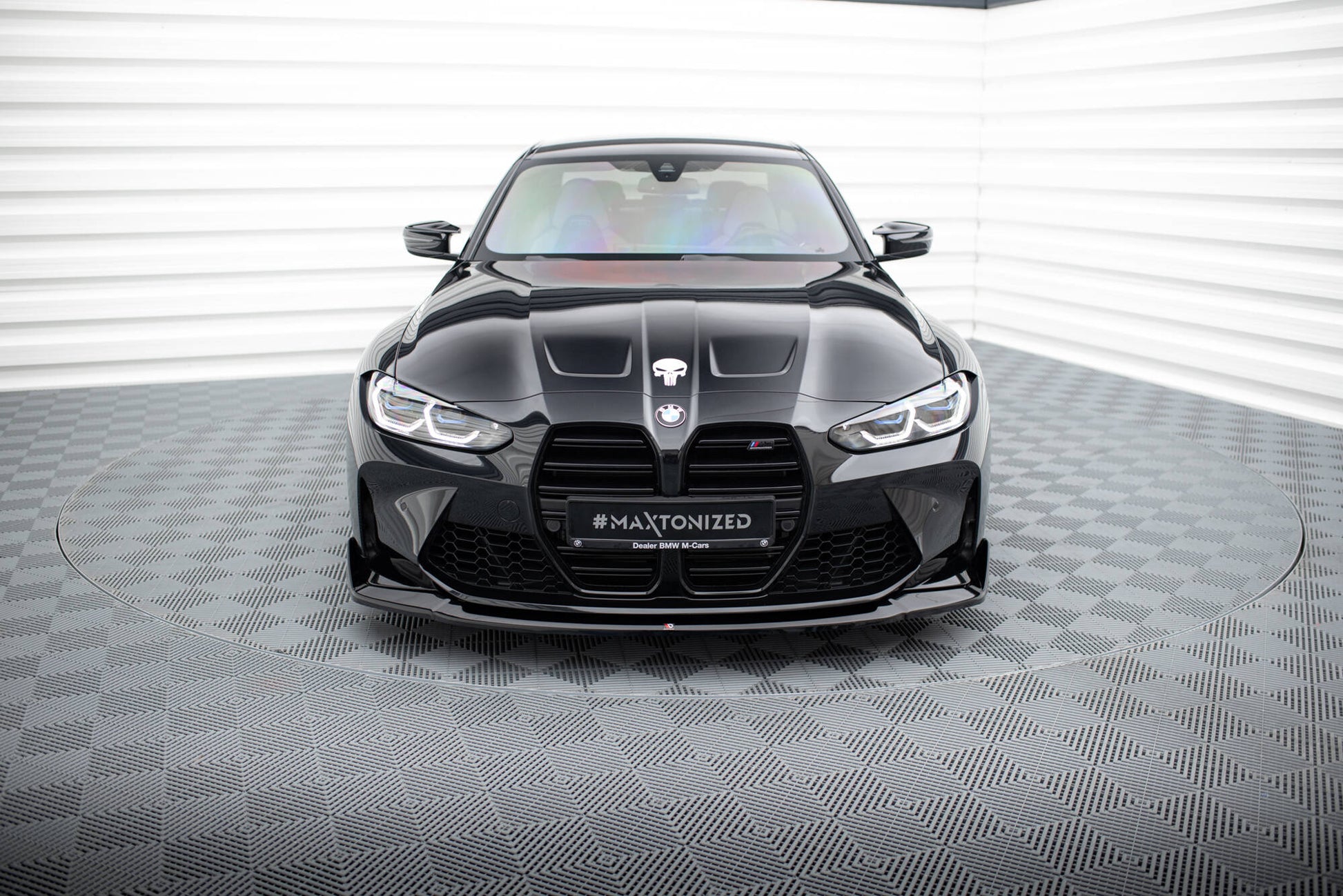 Front Ansatz V.4 für CSL Look BMW M3 Limousine / Touring G80 / G81 schwarz Hochglanz