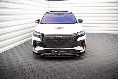 Front Ansatz V.2 für Audi Q4 e-tron Sportback S-line Mk1 schwarz Hochglanz