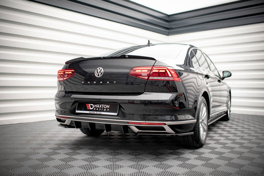 Diffusor Heck Ansatz für VW Passat B8 Facelift schwarz Hochglanz