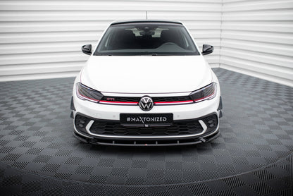 Front Ansatz V.2 für VW Polo GTI Mk6 Facelift schwarz Hochglanz