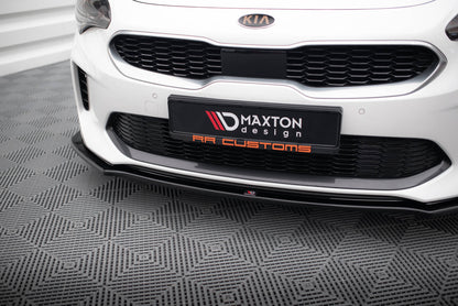 Front Ansatz V.1 für Kia Stinger GT / GT-Line / Standard Mk1 schwarz Hochglanz