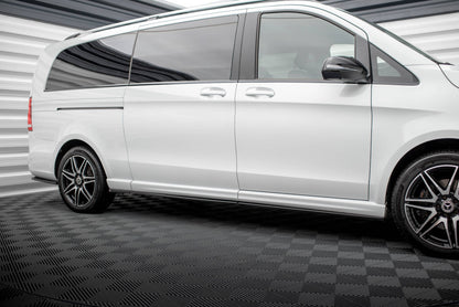 Seitenschweller Ansatz für V.1 für Mercedes-Benz V-Klasse Extra Long AMG-Line W447  schwarz Hochglanz