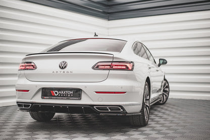 Diffusor Heck Ansatz für VW Arteon R-Line Facelift schwarz Hochglanz