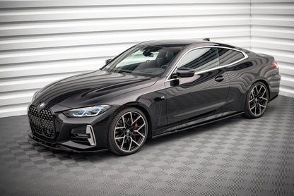 Seitenschweller Ansatz für V.1 für BMW 4er M-Paket / M440i G22 / G23 / G22 Facelift / G23 Facelift schwarz Hochglanz