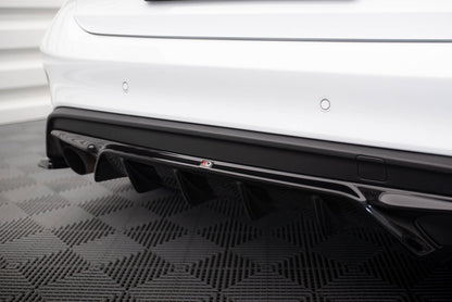 Diffusor Heck Ansatz V.2 für Ford Focus Hatchback ST Mk4  schwarz Hochglanz