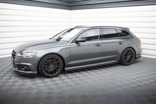 Dokładki Progów Audi S6 / A6 S-Line / A6 C7 FL  schwarz Hochglanz