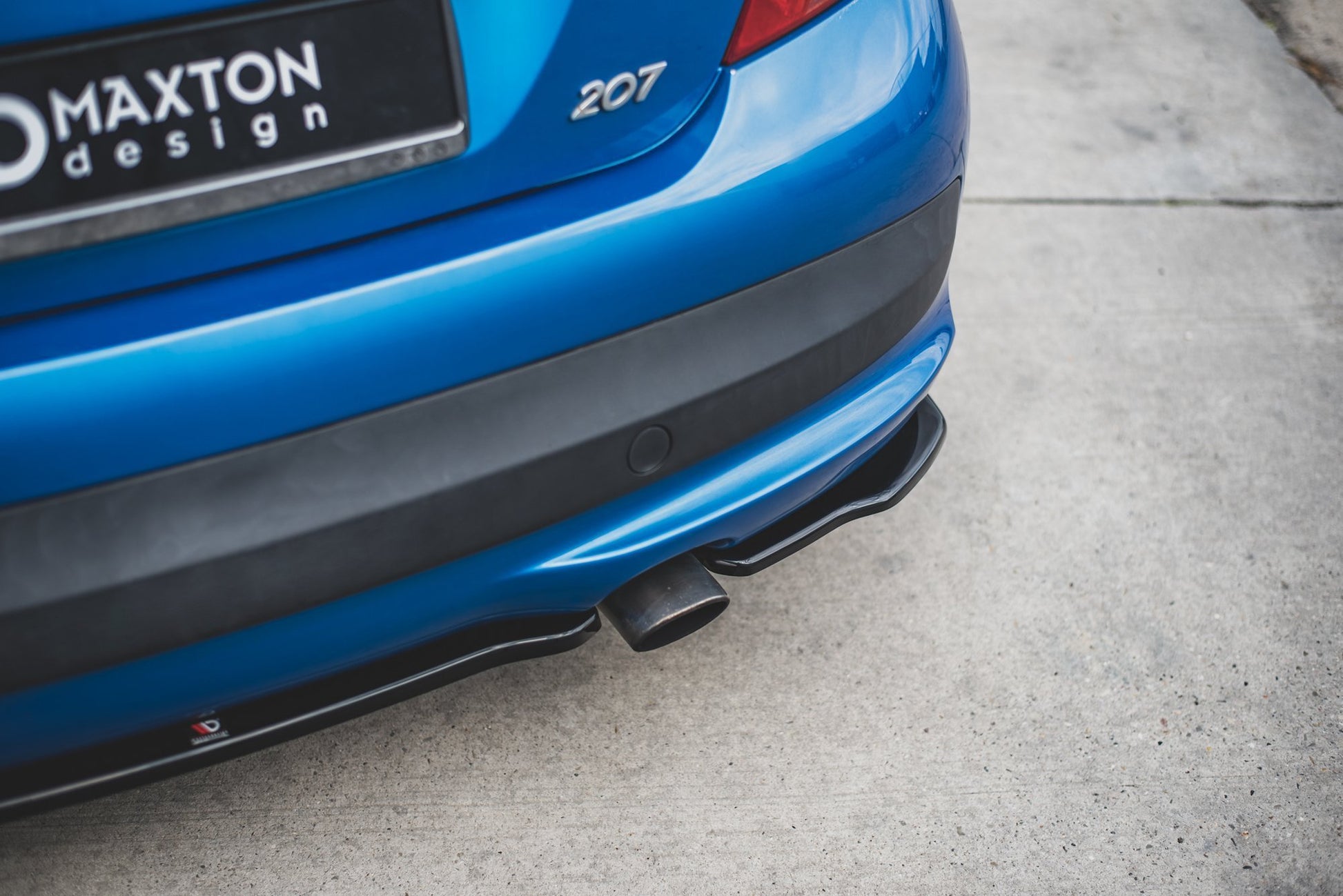 Heck Ansatz Flaps Diffusor für Peugeot 207 Sport schwarz Hochglanz