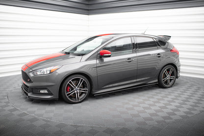 Seitenschweller Ansatz für Ford Focus ST / ST-Line Mk3 / Mk3 FL Hatchback / Kombi schwarz Hochglanz