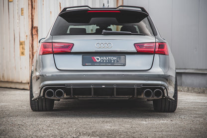 Diffusor Heck Ansatz V.1 für Audi S6 C7 Facelift schwarz Hochglanz