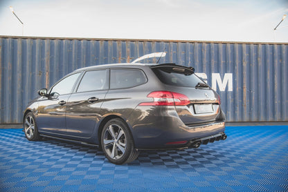 Heck Ansatz Flaps Diffusor V.2 für Peugeot 308 SW Mk2  schwarz Hochglanz