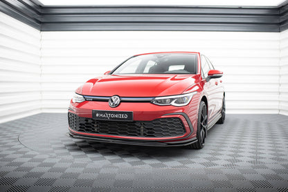 Front Ansatz V.5 für VW Golf GTI / GTE / GTD / R-Line Mk8 schwarz Hochglanz