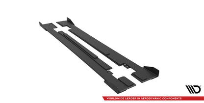 Street Pro Seitenschweller Ansatz für + Flaps Mercedes-AMG CLA 45 C117 Facelift schwarz Hochglanz