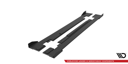 Street Pro Seitenschweller Ansatz für + Flaps Mercedes-AMG CLA 45 C117 Facelift schwarz Hochglanz