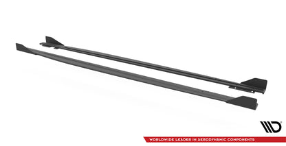 Street Pro Seitenschweller Ansatz + Flaps für Audi RS3 Sportback 8Y schwarz Hochglanz