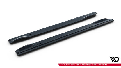 Seitenschweller Ansatz für V.1 für Subaru Impreza WRX STI Mk3 Facelift schwarz Hochglanz