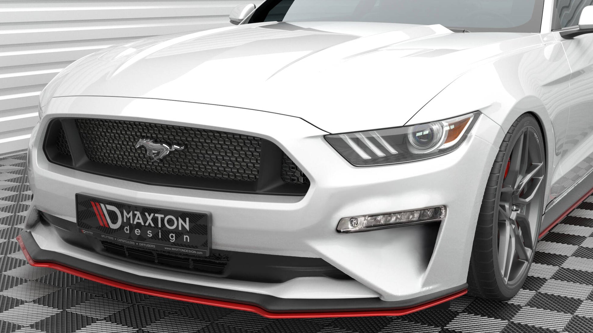 Front Ansatz V.2 für Ford Mustang Mk6 Facelift schwarz Hochglanz