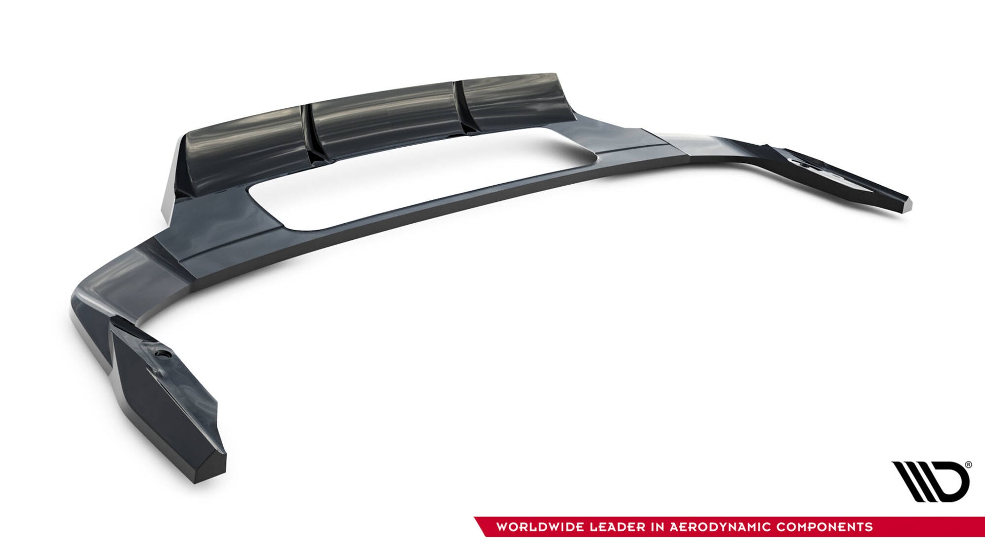 Mittlerer Cup Diffusor DTM Look Heck Ansatz für Audi Q7 S-Line Mk2 Facelift 2 schwarz Hochglanz