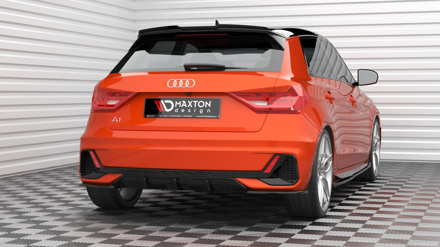 Diffusor Heck Ansatz für Audi A1 S-Line GB schwarz Hochglanz