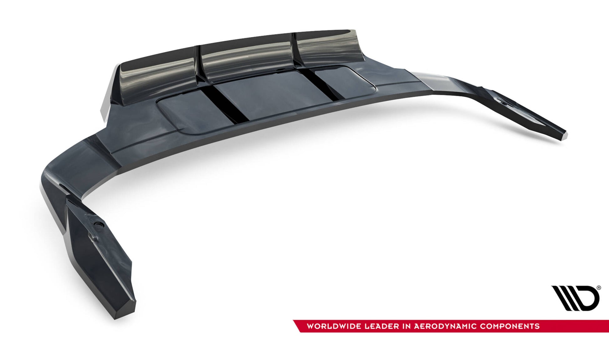 Mittlerer Cup Diffusor DTM Look Heck Ansatz für Audi Q7 S-Line Mk2 Facelift 2 schwarz Hochglanz