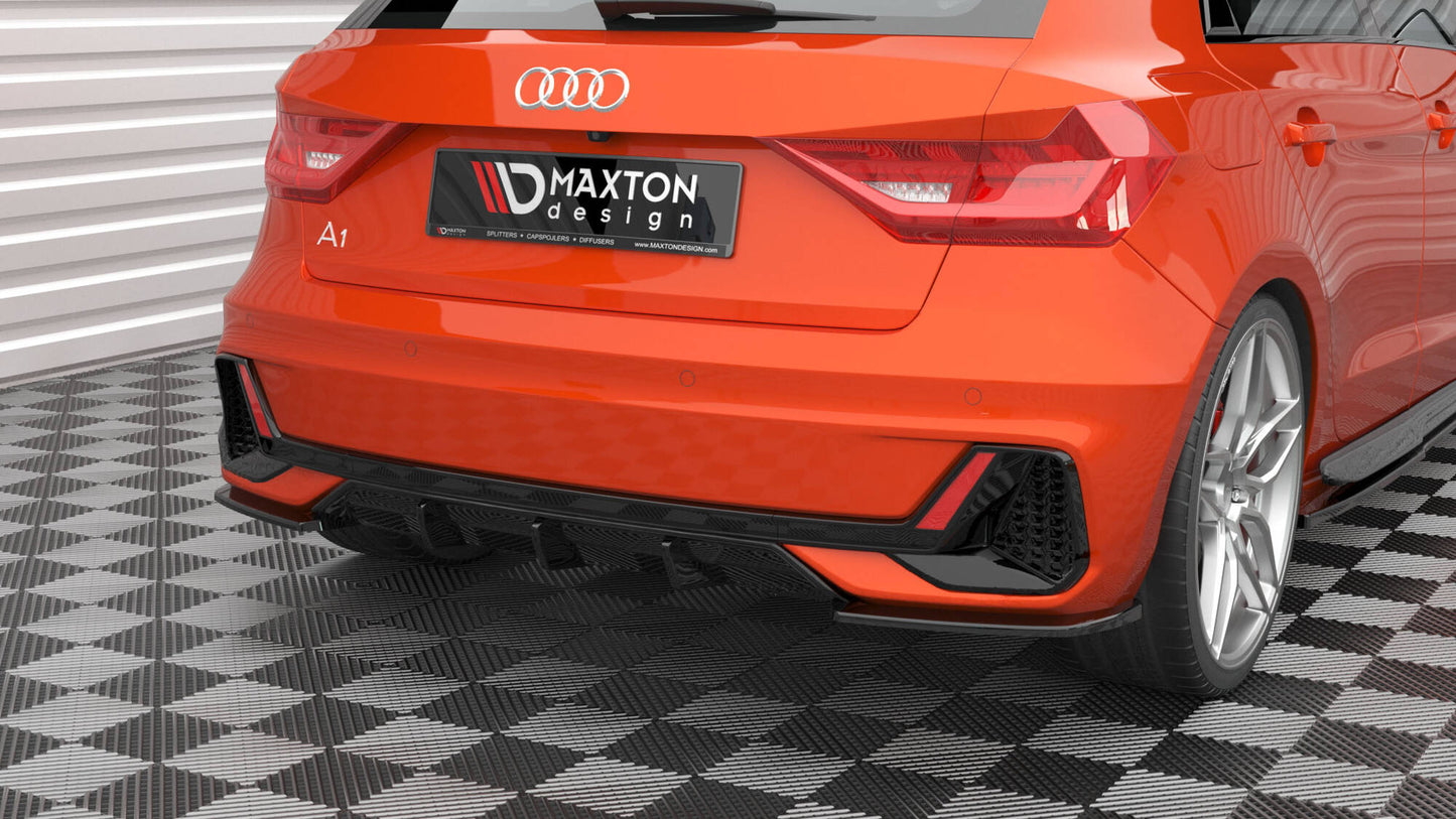Diffusor Heck Ansatz für Audi A1 S-Line GB schwarz Hochglanz