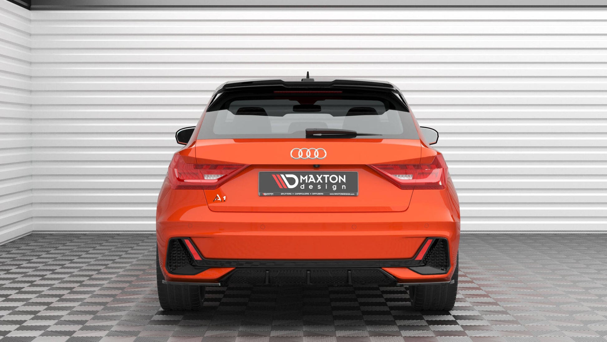 Diffusor Heck Ansatz für Audi A1 S-Line GB schwarz Hochglanz