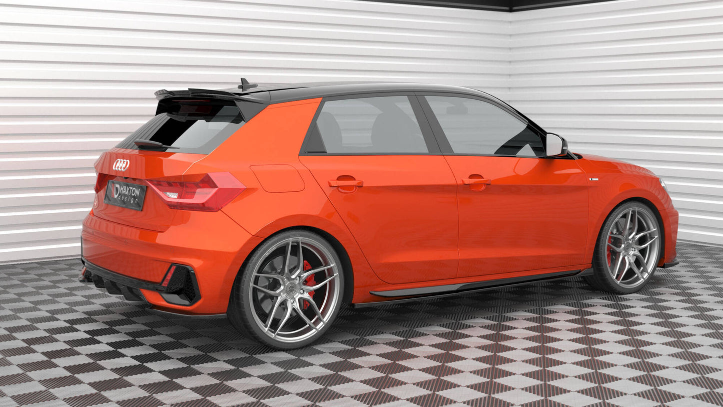 Diffusor Heck Ansatz für Audi A1 S-Line GB schwarz Hochglanz