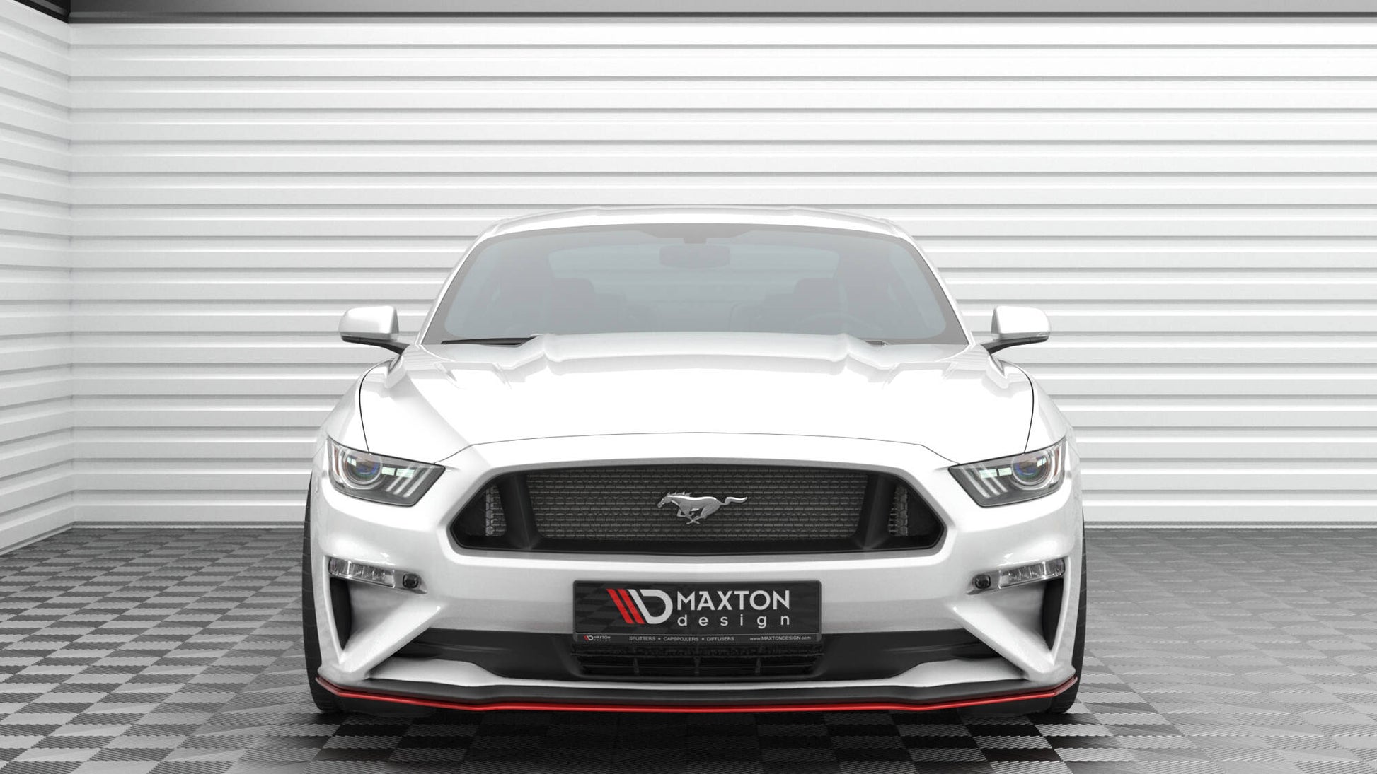 Front Ansatz V.2 für Ford Mustang Mk6 Facelift schwarz Hochglanz