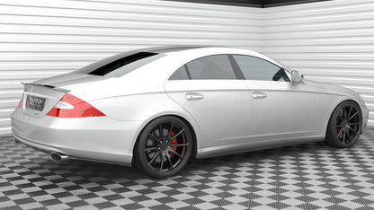 Heck Ansatz Flaps Diffusor für Mercedes-Benz CLS C219 schwarz Hochglanz