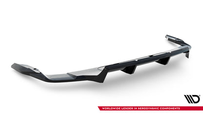 Mittlerer Cup Diffusor DTM Look Heck Ansatz für Audi Q7 S-Line Mk2 Facelift 2 schwarz Hochglanz