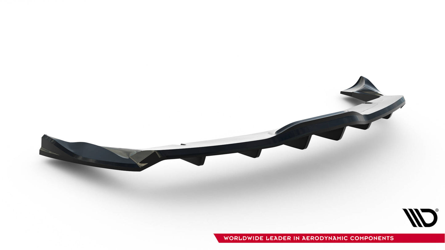 Mittlerer Cup Diffusor DTM Look Heck Ansatz V.2 für Tesla Model X Mk1 Facelift schwarz Hochglanz