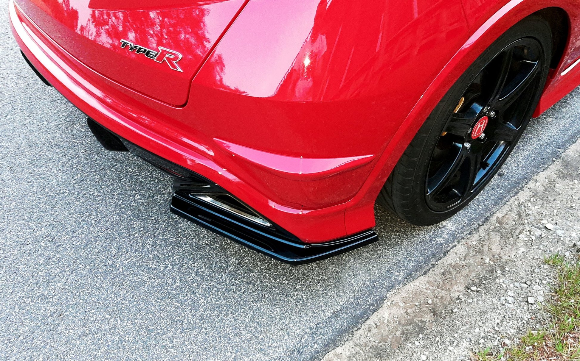 Heck Ansatz Flaps Diffusor für HONDA CIVIC VIII TYPE-R GP schwarz Hochglanz