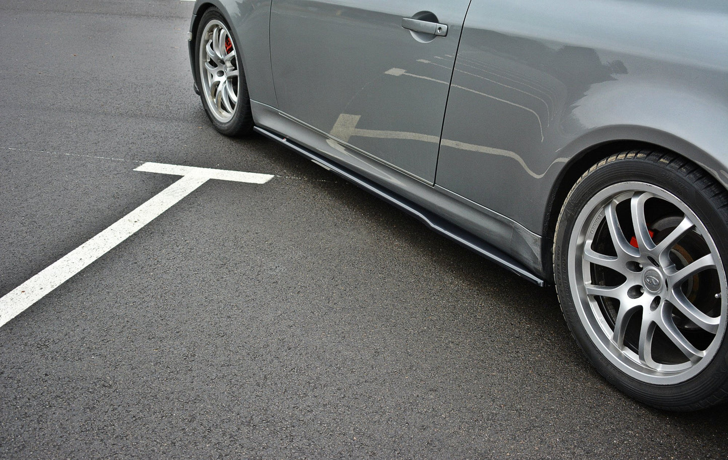 Seitenschweller Ansatz für INFINITI G35 COUPE schwarz matt