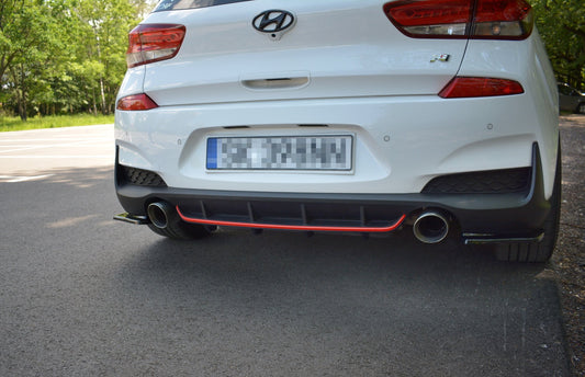 Diffusor Heck Ansatz für Hyundai I30 N Mk3 Hatchback schwarz Hochglanz