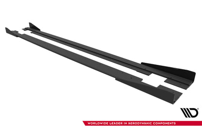Street Pro Seitenschweller Ansatz für + Flaps Audi TT S / TT S-Line 8J Facelift schwarz Hochglanz