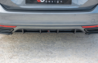 Diffusor Heck Ansatz für VW Passat R-Line B8 schwarz Hochglanz