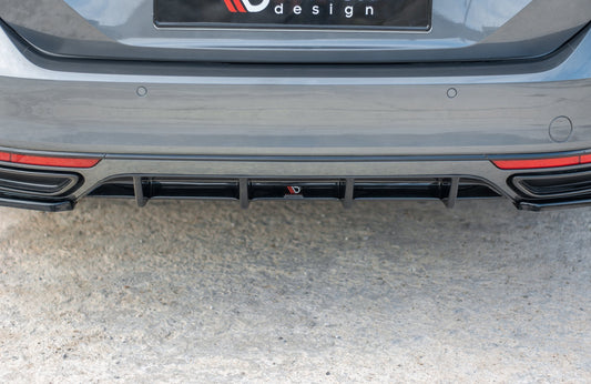 Diffusor Heck Ansatz für VW Passat R-Line B8 schwarz Hochglanz