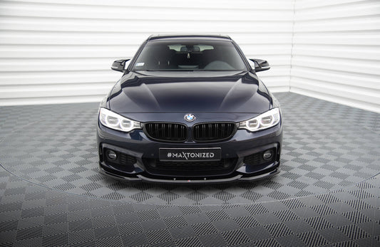 Front Ansatz V.6 für BMW 4er Coupe / Gran Coupe / Cabrio M-Paket F32 / F36 / F33 schwarz Hochglanz