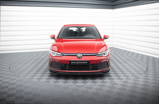Front Ansatz V.5 für VW Golf GTI / GTE / GTD / R-Line Mk8 schwarz Hochglanz