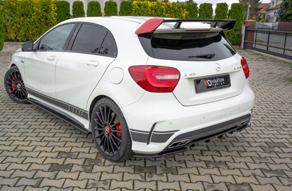 Heck Ansatz Flaps Diffusor für Mercedes A45 AMG W176 schwarz Hochglanz
