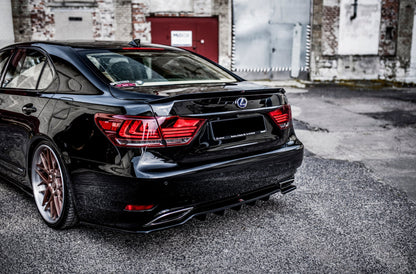 Mittlerer Cup Diffusor DTM Look Heck Ansatz für Lexus LS Mk4 Facelift schwarz Hochglanz